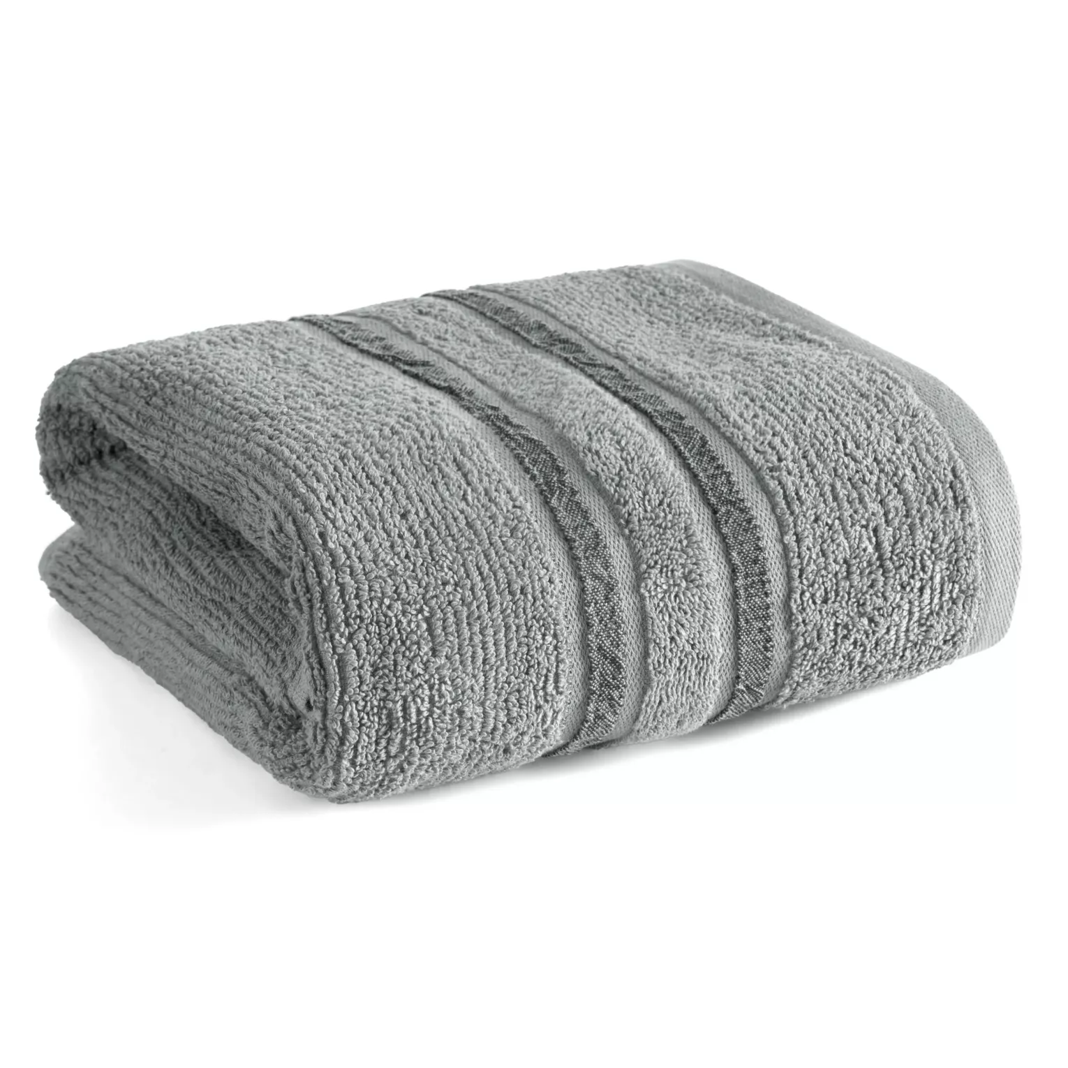 Ręcznik do rąk 30x50 cm bawełniany kolor stalowy w kontrastujące pasy 500 g/m2 DINA Eurofirany