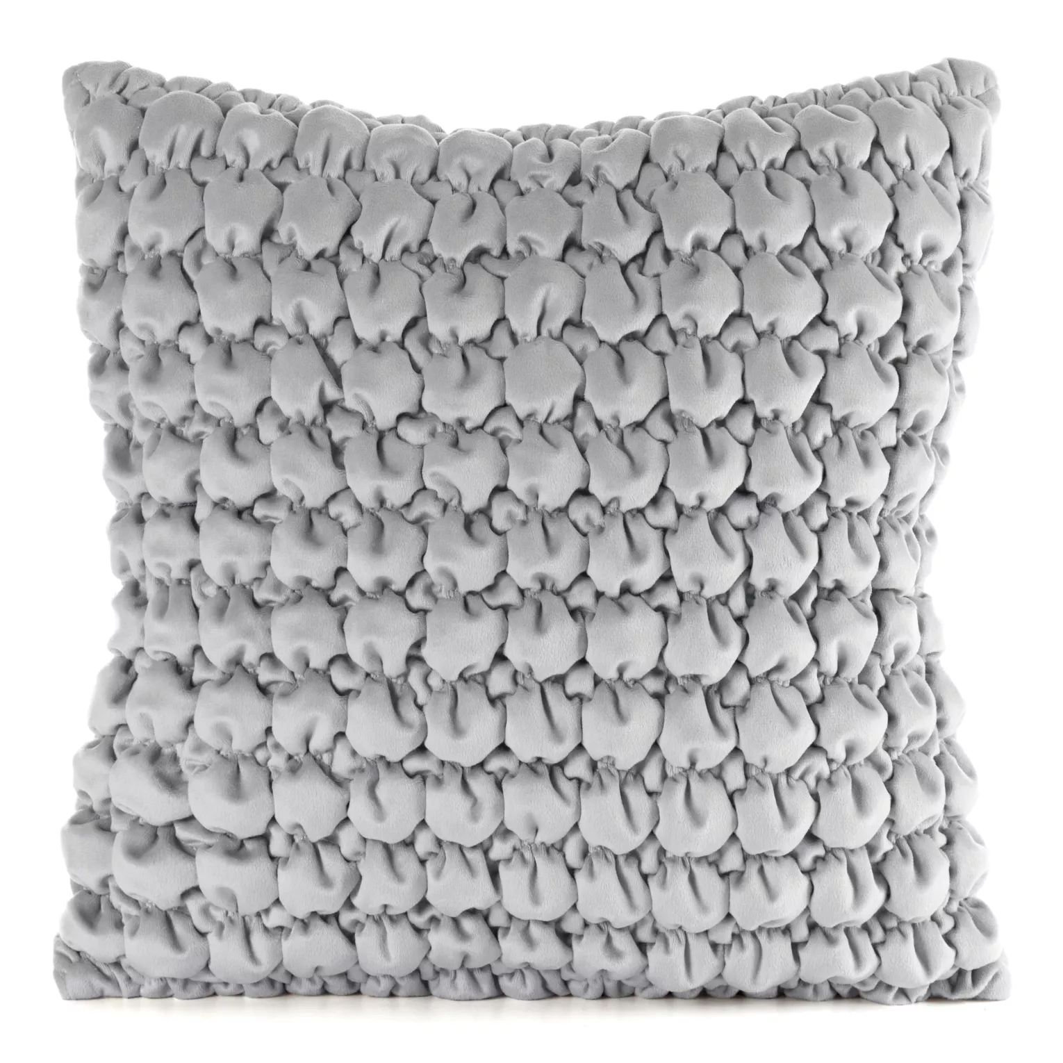 Poszewka na poduszkę 45x45 cm welwetowa zdobiona wzorem 3D srebrna VELVET 193 EUROFIRANY PREMIUM