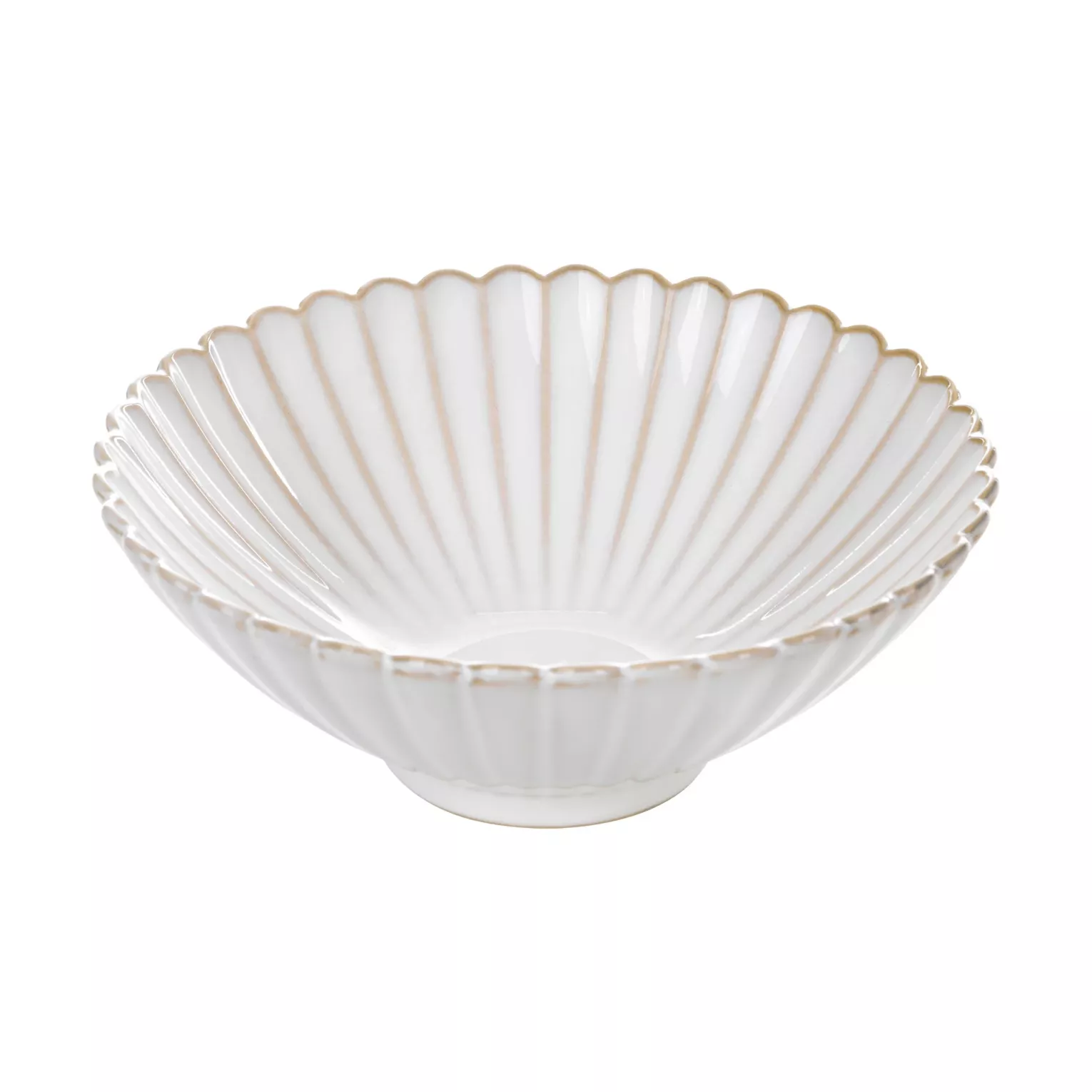 Miska ceramiczna dekoracyjna kremowo-beżowa zdobiona przecieranym wzorem średnica 24x8 cm cm AVRIL Eurofirany