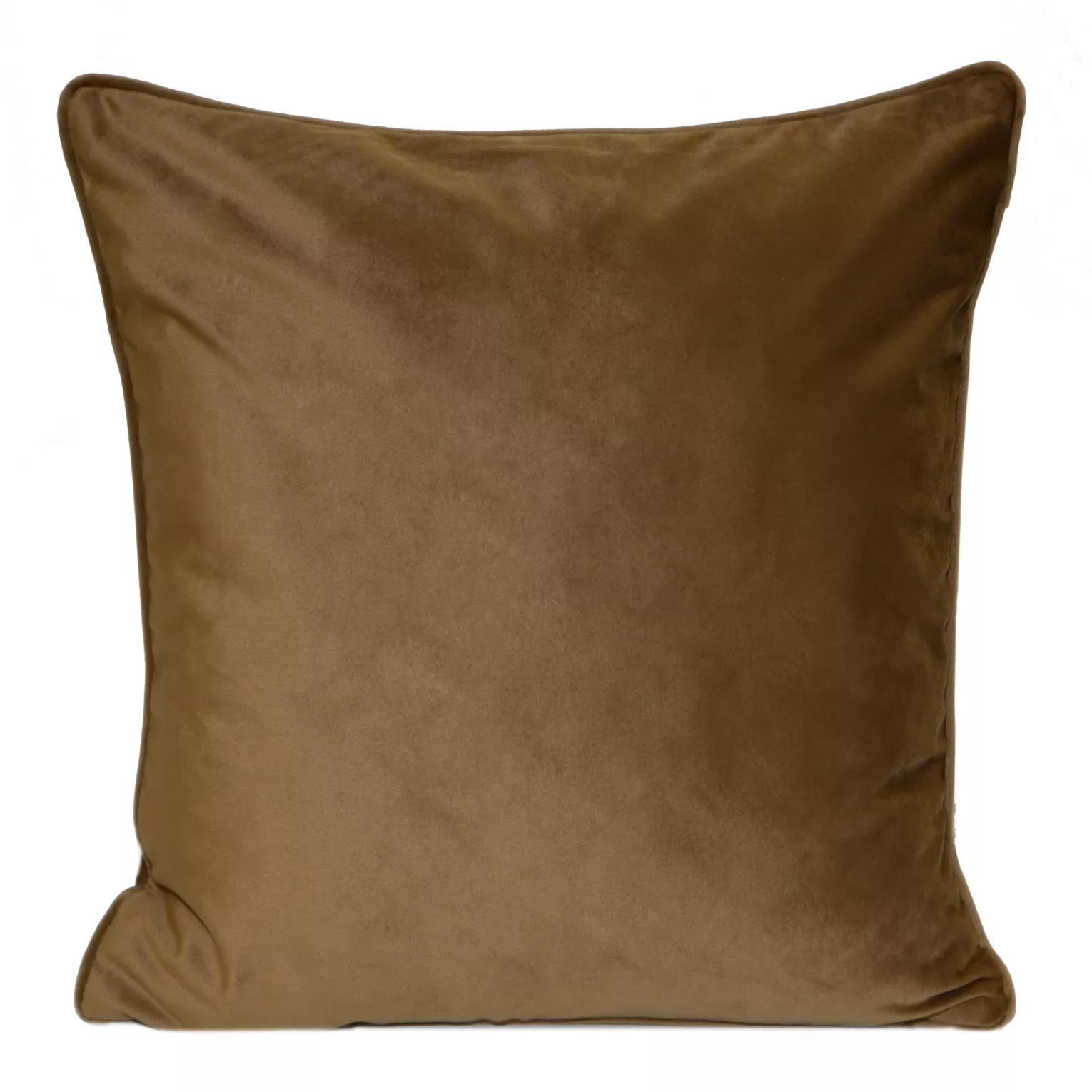 Poszewka na poduszkę 45x45 cm welwetowa z wypustką na brzegach jasnobrązowa SIBEL PIERRE CARDIN Eurofirany