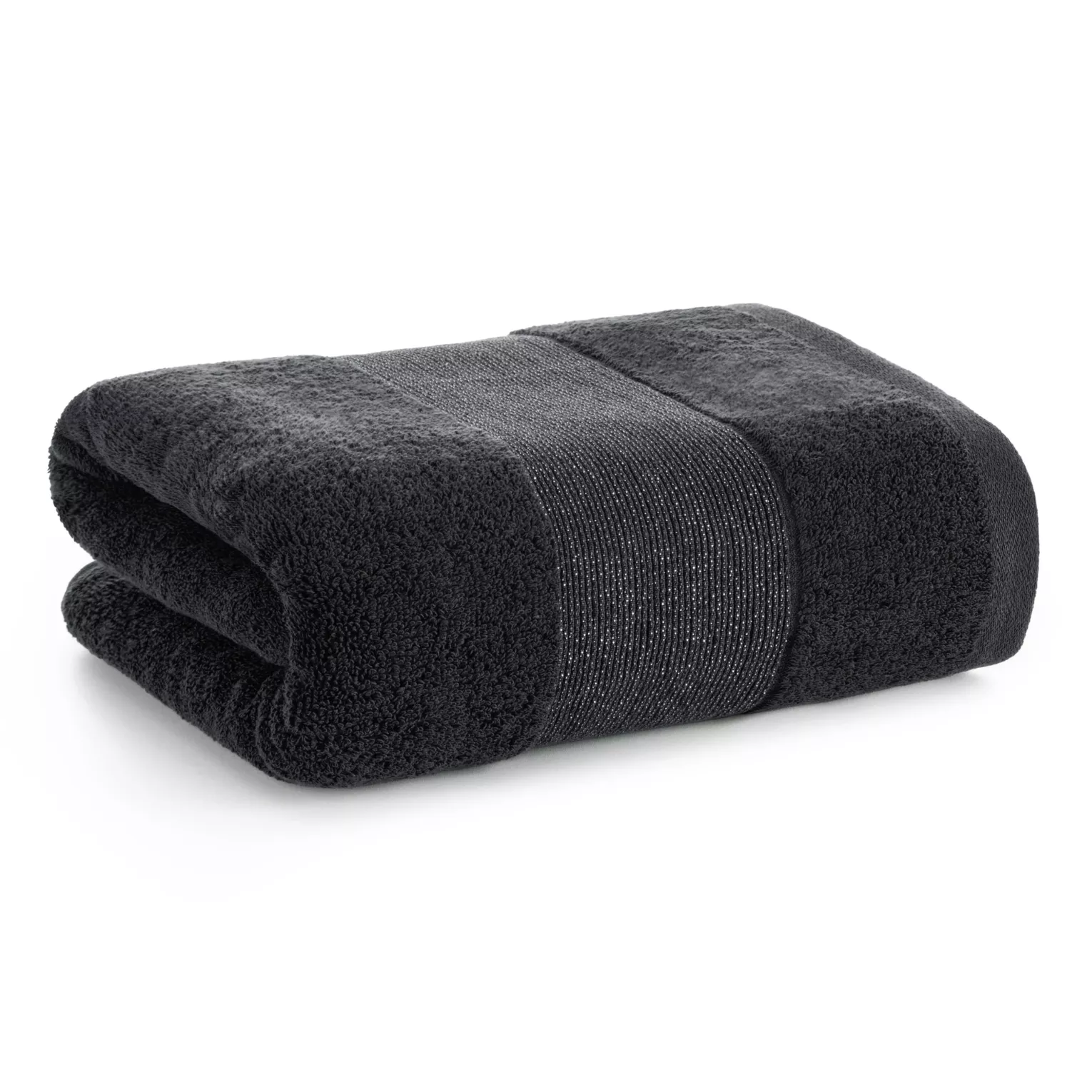 Ręcznik do rąk 30x50 cm bawełniany kolor czarny z ozdobną błyszczącą bordiurą 500 g/m2 ZOJA Eurofirany