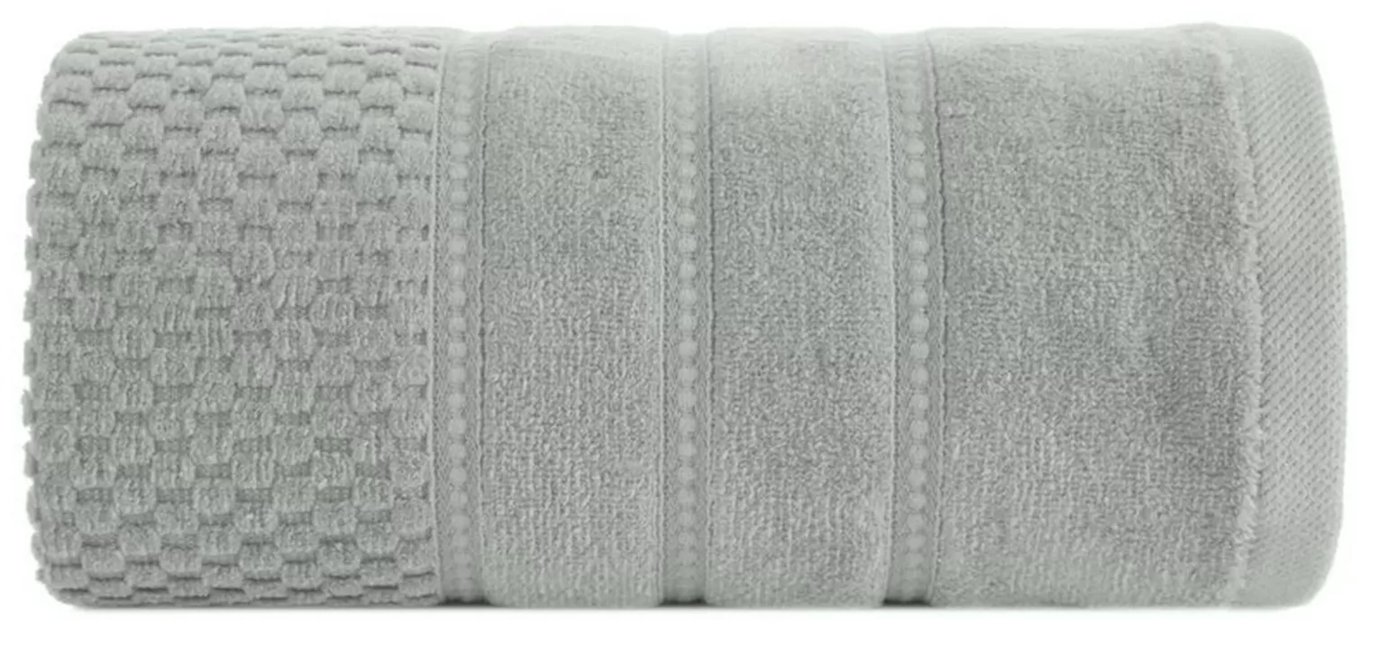 Ręcznik do rąk 30x50 cm bawełniany kolor miętowy z ozdobną bordiurą w paseczki 500 g/m2 ADORE Eurofirany