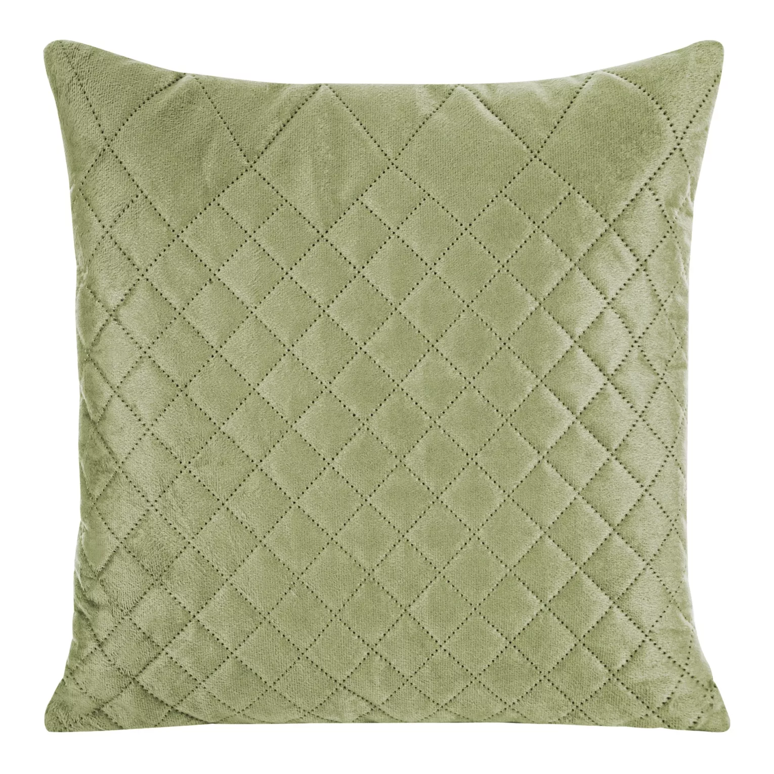 Poszewka na poduszkę 40x40 cm welwetowa pikowana metodą hot press w geometryczny wzór jasnozielona LUIZ 3 DESIGN 97 Eurofirany