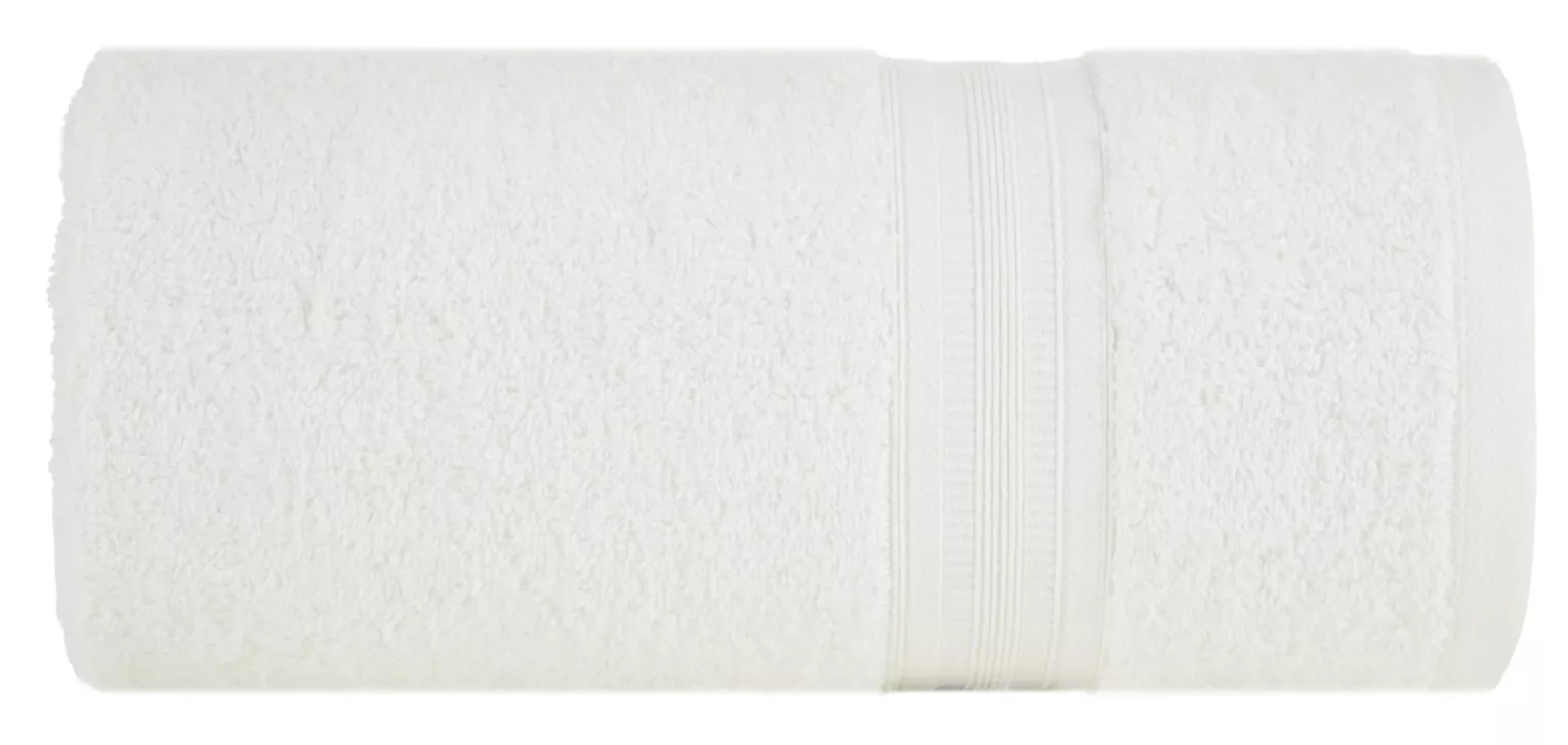 Ręcznik do rąk 30x50 cm bawełniany kolor kremowy z bordiurą w paski 550 g/m2 ELEN Eurofirany