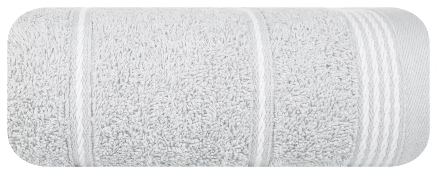 Ręcznik do rąk 30x50 cm bawełniany kolor srebrny ze stębnowaną bordiurą 500 g/m2 MIRA Eurofirany