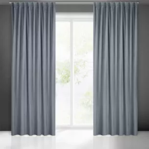 Zasłona grafitowa z matowego welwetu 140x300 cm taśma imintująca flex MADLEN Eurofirany