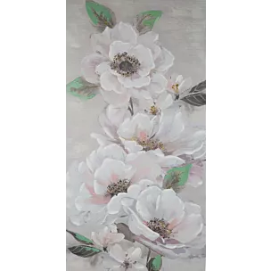 Obraz ręcznie malowany na płótnie kwiat ze złotymi zdobieniami Eurofirany