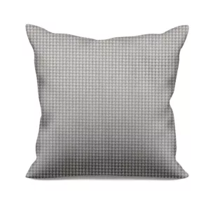 Poszewka szyta srebrna tkanina welwetowa z błyszczącym, metalicznym nadrukiem drobnej pepitki