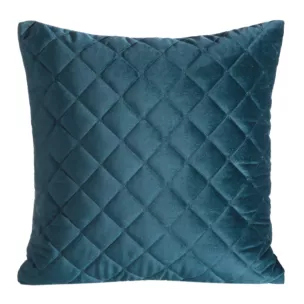 Poszewka na poduszkę 45x45 cm welwetowa pikowana metodą tradycyjnego szycia ciemnoturkusowa RIA 1 EUROFIRANY PREMIUM