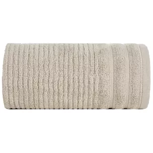 Ręcznik do rąk 30x50 cm bawełniany kolor beżowy bordiurą zero twist zdobiony paseczkami 400 g/m2 SAMMY Eurofirany