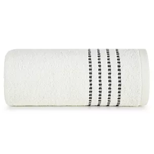 Ręcznik do rąk 30x50 cm bawełniany kolor kremowy z ozdobnym stębnowaniem na bordiurze 500 g/m2 FIORE Eurofirany