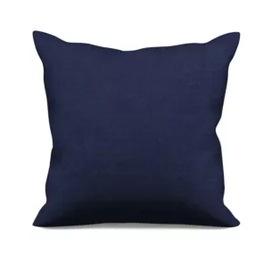 Poszewka szyta granatowa z miękkiej, matowej tkaniny w drobny geometryczny wzór