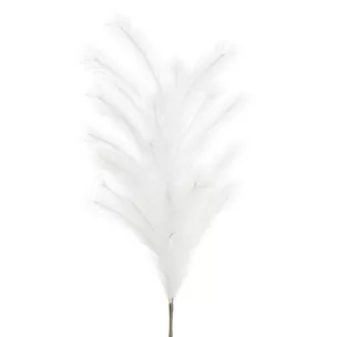 Sztuczna gałązka biała TRAWA PAMPASOWA  z dużym pióropuszem do bukietów sztuczny kwiat 104 cm EUROFIRANY