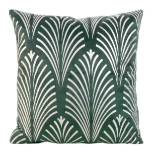 Poszewka na poduszkę 45x45 cm welwetowa z srebrnym nadrukiem ciemnomiętowa BLINK 27 Eurofirany