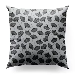 Poszewka szyta biało czarna z miękkiej tkaniny z nadrukiem w kwiaty
