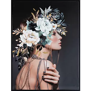 Obraz nadruk na płótnie portret kobiety z lustrzanym wykończeniem Eurofirany