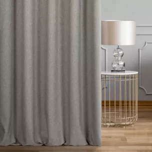 Zasłona szyta na taśmie 5 cm srebrna z tkaniny o melanżowej strukturze