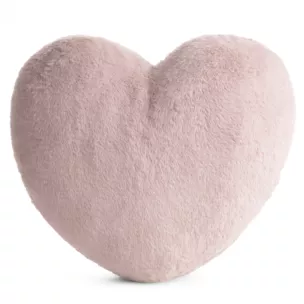 Poduszka w kształcie serca 45x45 cm z przyjemnego futerka pudrowa Eurofirany