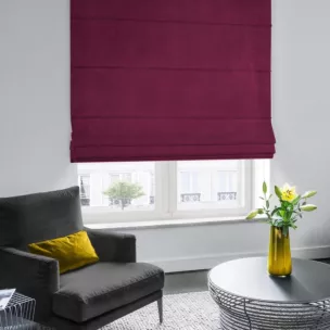 Roleta rzymska ITALIA bordowa z tkaniny welwetowej o delikatnym połysku