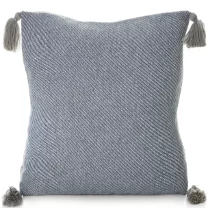 Poszewka na poduszkę 45x45 cm gładka z ozdobnymi chwostami na rogach srebrna POLY Eurofirany