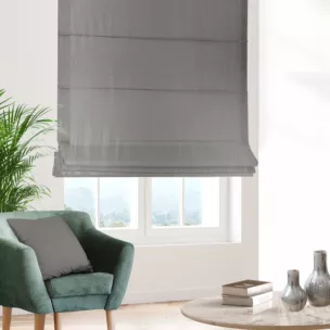 Roleta rzymska stalowo srebrna z miękkiej tkaniny welwetowej z drobnym błyszczącym nadrukiem