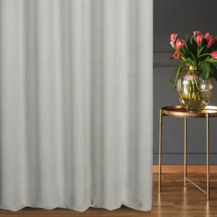 Zasłona szyta na flexach naturalna z tkaniny szenilowej z efektem melanżu