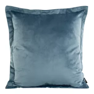 Poszewka na poduszkę 45x45 cm welwetowa z ozdobnymi brzegami niebieska RIA DIVA LINE Eurofirany
