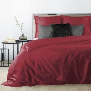 Pościel 220x200 cm bawełniana gładka kolor bordowy NOVA 3 Eurofirany