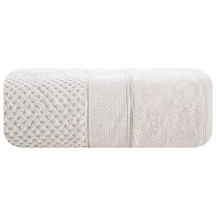 Ręcznik do rąk 90x150 cm bawełniany kolor beżowy z welwetową bordiurą 500 g/m2 JESSI Eurofirany