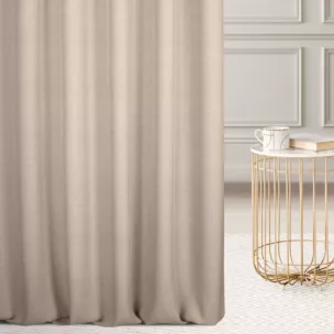 Tkanina zasłonowa w stylu eko, miękka w dotyku z ozdobnym splotem Eurofirany