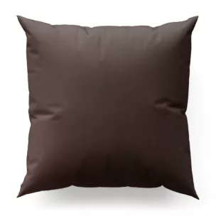 Poszewka szyta brązowa z jednokolorowej gładkiej tkaniny