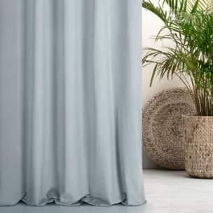 Zasłona szyta na taśmie 5 cm błękitna z miękkiej półmatowej tkaniny welwetowej