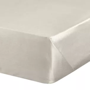 Prześcieradło gładkie bez gumki 160x210 cm z satyny bawełnianej kolor beżowy 125 g/m2 NOVA Eurofirany