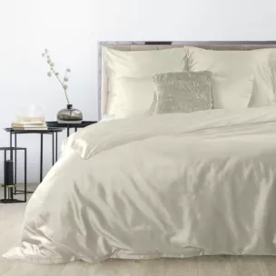 Pościel 160x200 cm gładka z satyny bawełnianej kolor beżowy DINA Diva Line Eurofirany