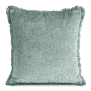 Poszewka na poduszkę 45x45 cm z szenilowej nici zdobiona subtelnymi frędzlami szałwiowa ADIA Eurofirany