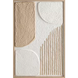 Obraz w stylu boho z wyraźną strukturą oprawiony w ramę Eurofirany