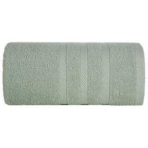 Ręcznik kąpielowy 100x150 cm bawełniany kolor jasnomiętowy z ozdobną bordiurą 500 g/m2 MILO Eurofirany