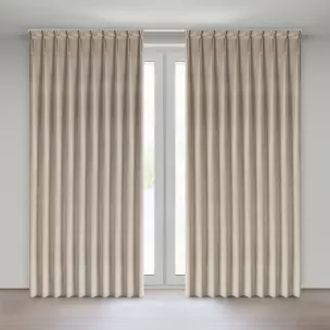 Zasłona beżowa z welwetowej tkaniny 125x270 cm system flex - MELANIE Eurofirany