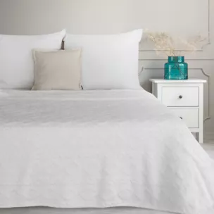 Koc 150x200 cm biały z ozdobnym plecionym warkoczem DESIGN 91 Eurofirany