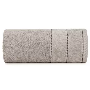 Ręcznik kąpielwoy 50x90 cm bawełniany kolor beżowy z welurową bordiurą 500 g/m2 ELZA Eurofirany