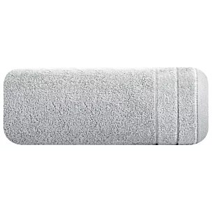 Ręcznik kąpielowy 50x90 cm bawełniany kolor srebrny z welwetową bordiurą 500 g/m2 DAMLA Eurofirany