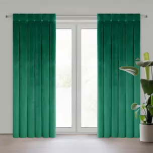 Zasłona ciemnobeżowa z welwetu zdobiona welwetowymi guzikami 85x250 cm (wymiar podany na gotowo) szelki - ALITA Eurofirany