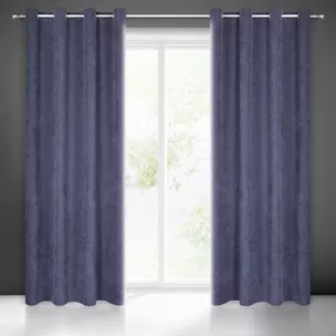 Zasłona granatowa o strukturze sztruksu 140x250 cm przelotka JULIE Eurofirany