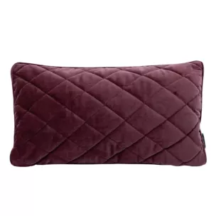 Poduszka 30 x 50 cm bordowa pikowana we wzór karo z ozdobną wypustką na brzegach VELVET 29 Eurofirany
