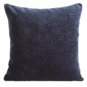 Poszewka na poduszkę 45x45 cm granatowa z szenilowej tkaniny zdobiona lamówką MARY Eurofirany