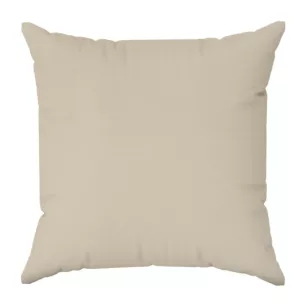 Poszewka szyta jasnobeżowa z gładkiej tkaniny typu dimout