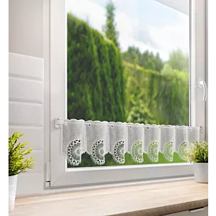 Tkanina firanowa zazdrostka zdobiona ażurowym haftem Eurofirany