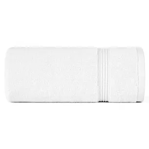 Ręcznik kąpielowy 70x140 cm bawełniany kolor biały 0 twist zdobiony paseczkami 550 g/m2 MOLLY Eurofirany