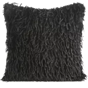 Poszewka na poduszkę 45x45 cm z przyjemnego futerka czarna ADORE Eurofirany