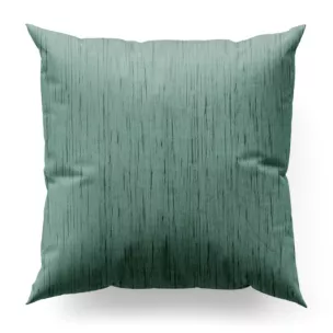 Poszewka szyta miętowa z tkaniny welwetowej w pionowe prążki, wykończona obciążnikiem